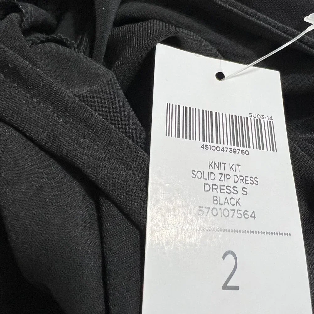 Chico's Dress Black Solid Zip Knit Kit Size 2 L 12 NWT - Picture 10 of 10